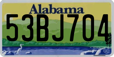 AL license plate 53BJ704