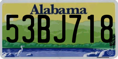 AL license plate 53BJ718