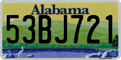 AL license plate 53BJ721