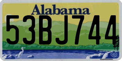 AL license plate 53BJ744