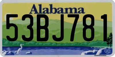 AL license plate 53BJ781