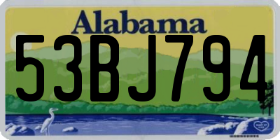 AL license plate 53BJ794
