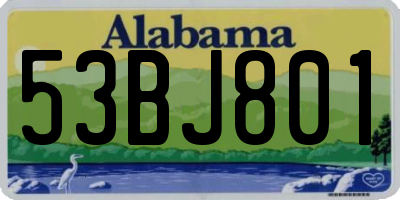 AL license plate 53BJ801