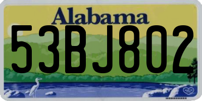 AL license plate 53BJ802