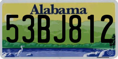 AL license plate 53BJ812