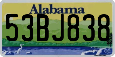 AL license plate 53BJ838