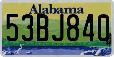 AL license plate 53BJ840