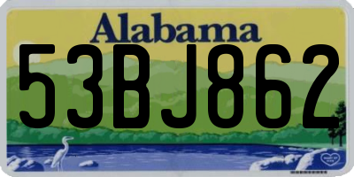 AL license plate 53BJ862