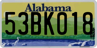AL license plate 53BK018