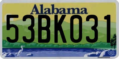 AL license plate 53BK031