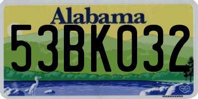 AL license plate 53BK032