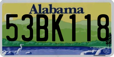 AL license plate 53BK118