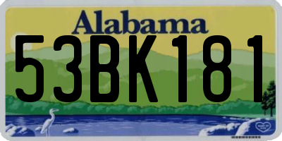AL license plate 53BK181