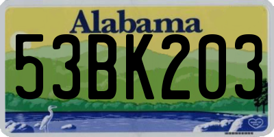 AL license plate 53BK203