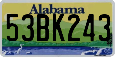 AL license plate 53BK243