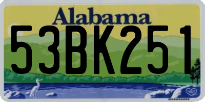 AL license plate 53BK251
