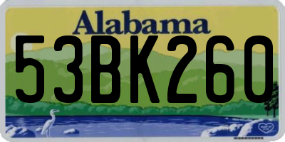 AL license plate 53BK260