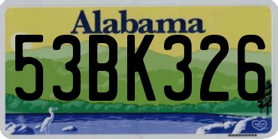 AL license plate 53BK326