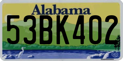 AL license plate 53BK402