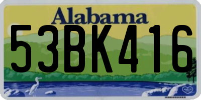 AL license plate 53BK416
