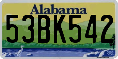 AL license plate 53BK542