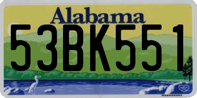 AL license plate 53BK551