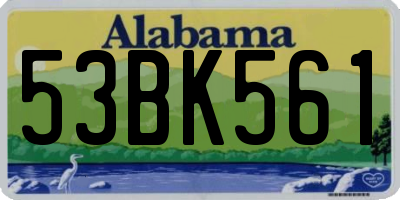 AL license plate 53BK561