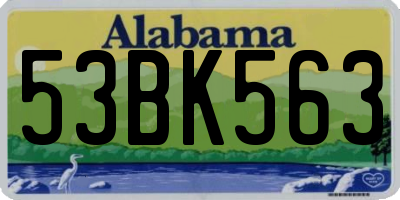 AL license plate 53BK563