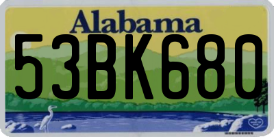 AL license plate 53BK680
