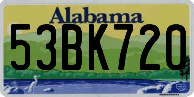 AL license plate 53BK720