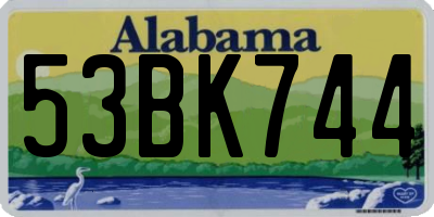 AL license plate 53BK744