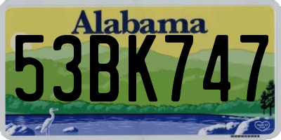 AL license plate 53BK747