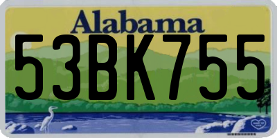 AL license plate 53BK755