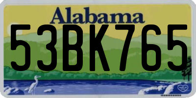 AL license plate 53BK765