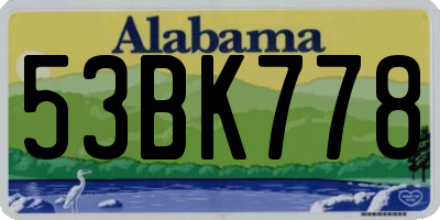 AL license plate 53BK778