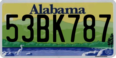 AL license plate 53BK787