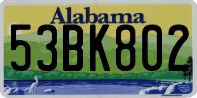 AL license plate 53BK802