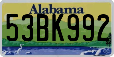 AL license plate 53BK992