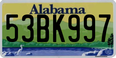 AL license plate 53BK997