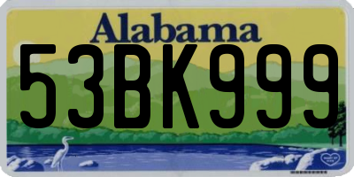 AL license plate 53BK999