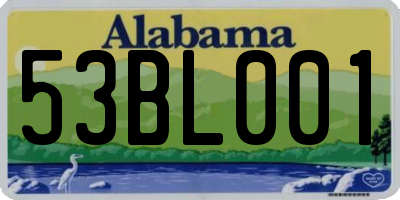 AL license plate 53BL001