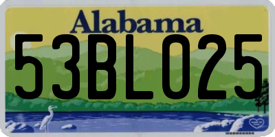 AL license plate 53BL025