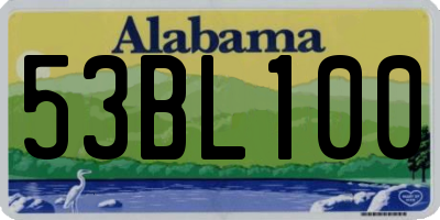 AL license plate 53BL100