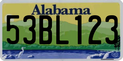 AL license plate 53BL123