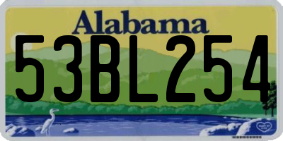 AL license plate 53BL254