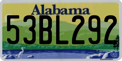 AL license plate 53BL292