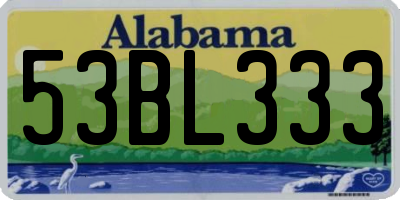 AL license plate 53BL333