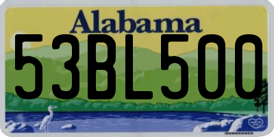 AL license plate 53BL500