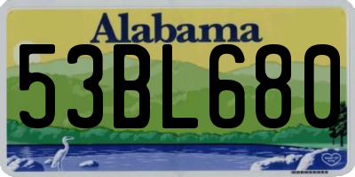 AL license plate 53BL680