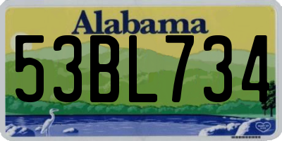AL license plate 53BL734